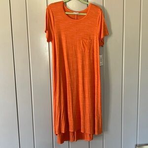 LuLaRoe Vibrant Orange Midi Dress